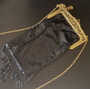 Whiting and Davis | Vintage black flapper purse